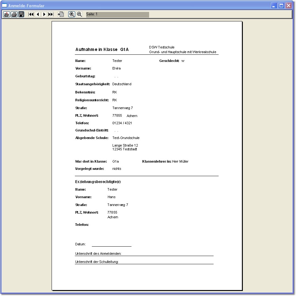 Neunameldung_Anmeldeformular