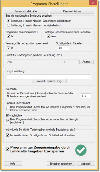 AdminEinstellungen