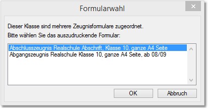 Formularwahl
